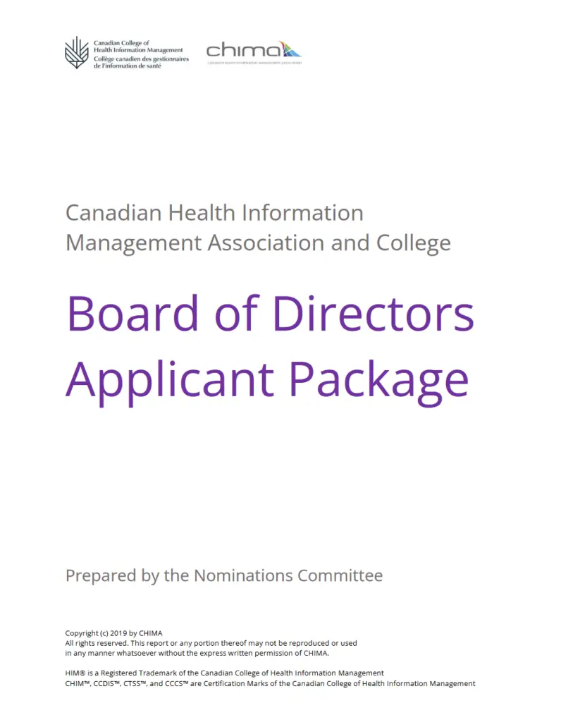 Board of Directors Application Package Cover Image