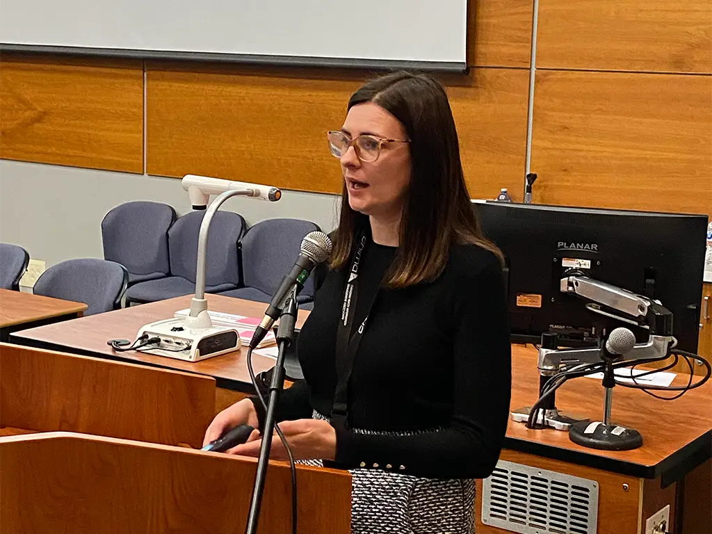 Janessa Griffith speaking during the BCYT chapter education day