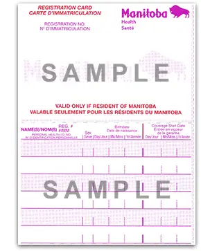 Manitoba health card sample